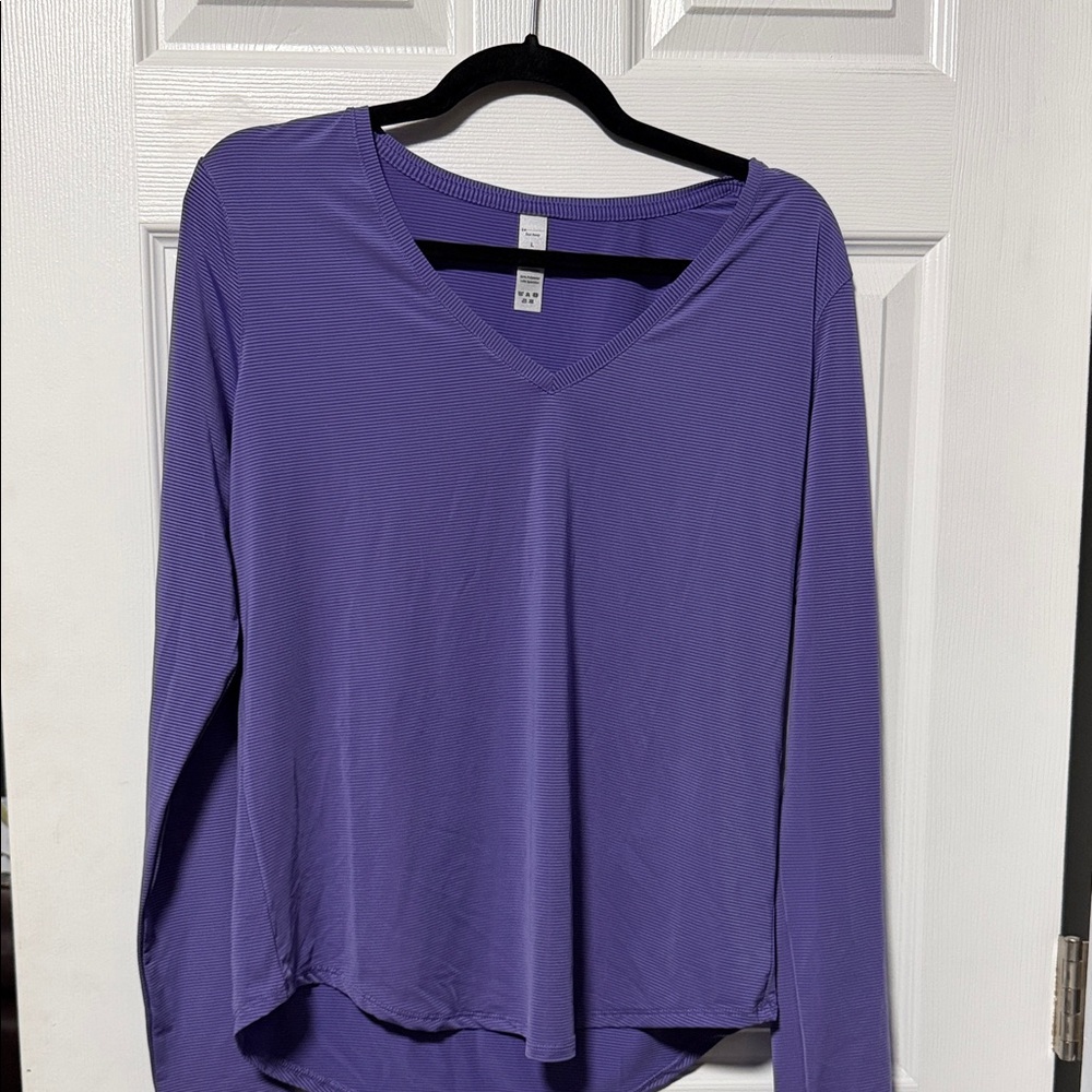 Zyia Purple V-Neck Long Sleeve Top